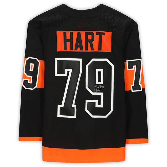 P.Flyers #79 Carter Hart Fanatics Authentic Autographed  Black Stitched American Hockey Jerseys CROVYIE