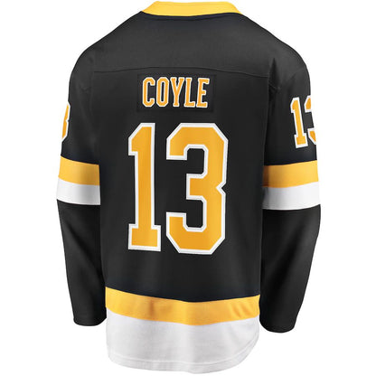 B.Bruins #13 Charlie Coyle Fanatics Branded  Alternate Premier Breakaway Player Jersey  Black Stitched American Hockey Jerseys CROVYIE