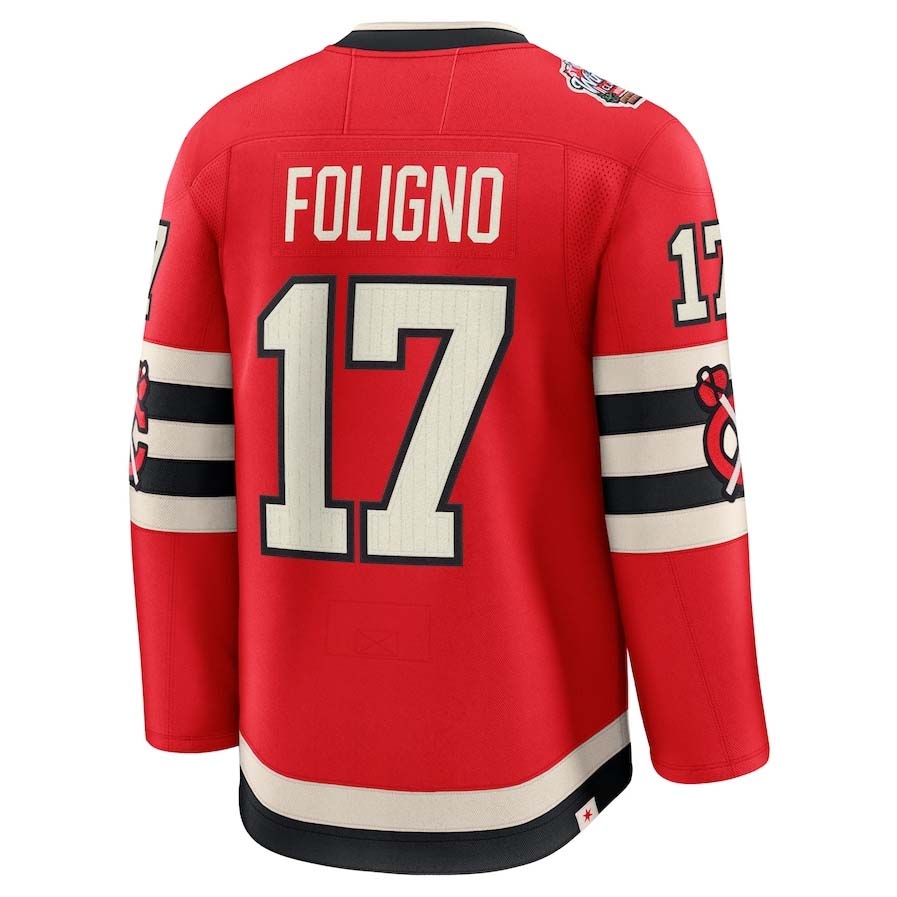 C.Blackhawks #17 Nick Foligno Fanatics 2025 Winter Classic Premium Player Jersey - Red Stitched American Hockey Jerseys CROVYIE