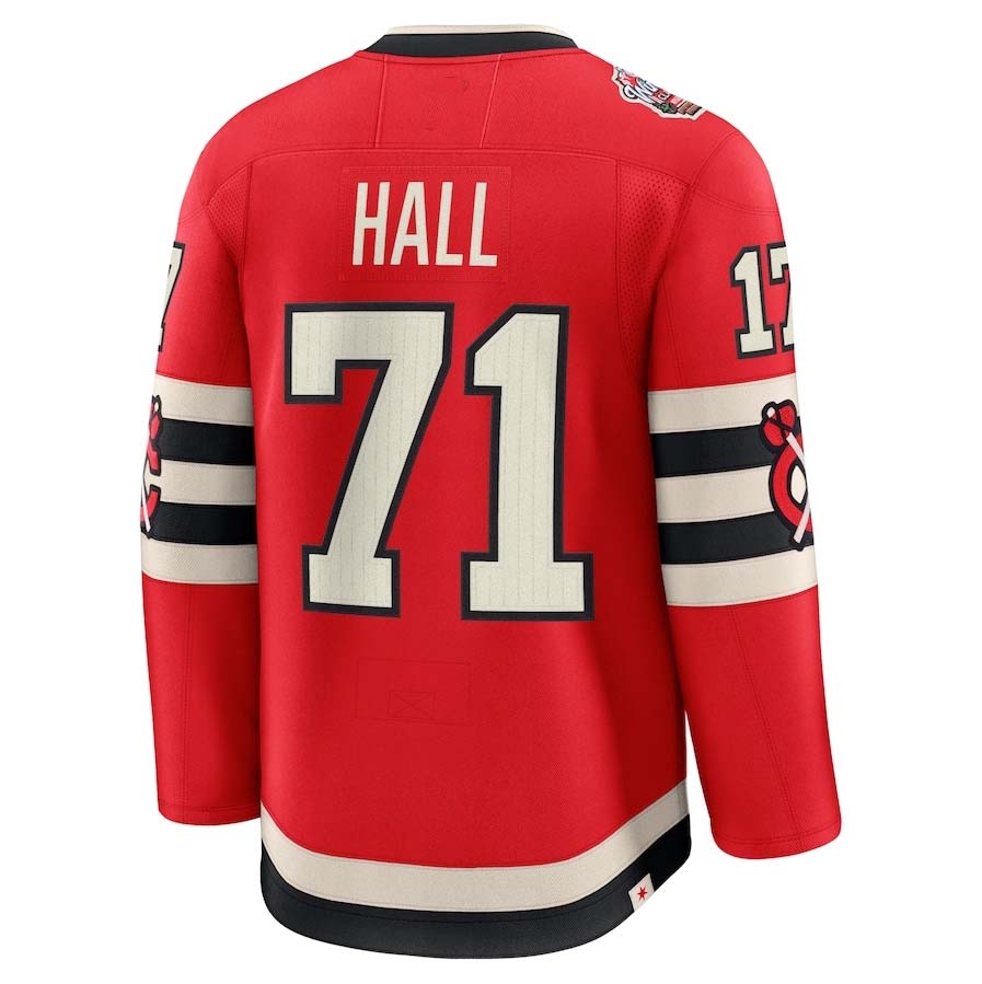 C.Blackhawks #71 Taylor Hall Fanatics 2025 Winter Classic Premium Player Jersey - Red Stitched American Hockey Jerseys CROVYIE