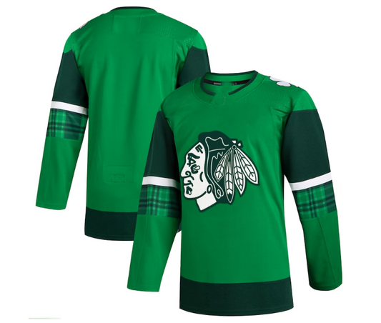 C.Blackhawks 2023 St. Patrick's Day Primegreen Authentic Jersey - Kelly Green Stitched American Hockey Jerseys CROVYIE