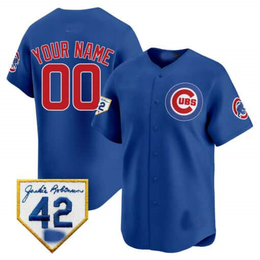 Custom Chicago Cubs 2024 Jackie Robinson Patch Vapor Premier Limited  V2¨C All Stitched Baseball Jersey