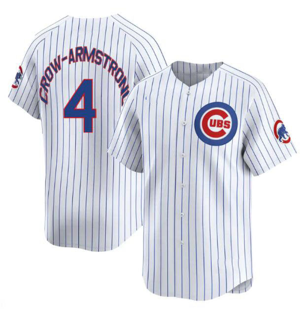 Chicago Cubs #4 Pete Crow-Armstrong White Home Limited Stitched Baseball Jersey