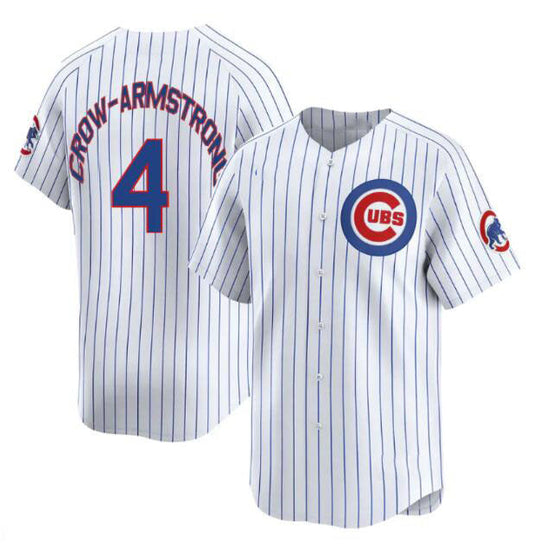 Chicago Cubs #4 Pete Crow-Armstrong White Home Limited Stitched Baseball Jersey