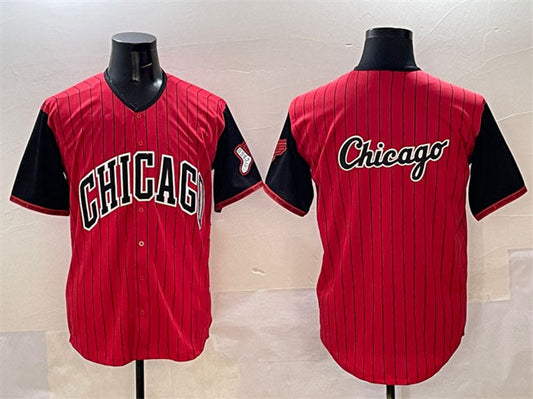 Chicago White Sox Team Big Logo Red Black 2025 City Connect Limited Stitched Baseball Jersey