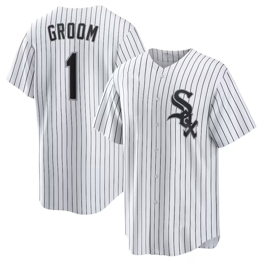 Chicago White Sox #1 Groom Home Replica Jersey - White Stitched Baseball Jersey