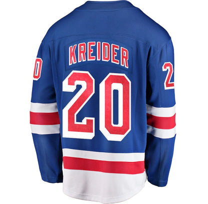 NY.Rangers #20 Chris Kreider Fanatics Branded Home Breakaway Player Jersey Blue Blue Stitched American Hockey Jerseys CROVYIE