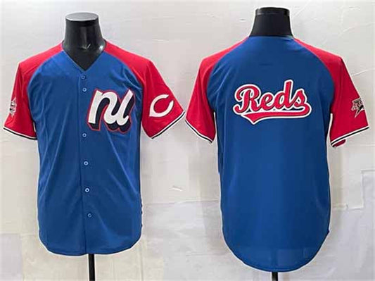 Cincinnati Reds National League Team Big Logo Blue Red Alternate 2025 All-Star Edition Limited Stitched Baseball Jersey