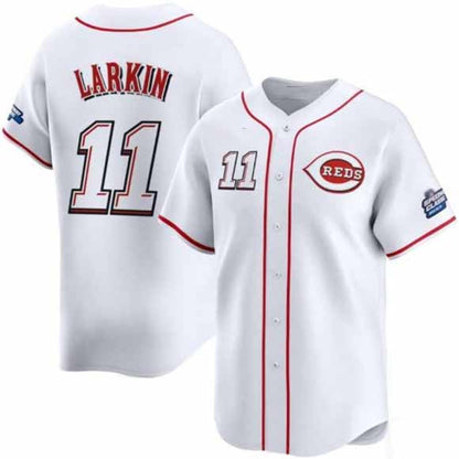 Cincinnati Reds #11 Barry Larkin White 2025 Speedway Classic Home Limited Stitched Baseball Jersey