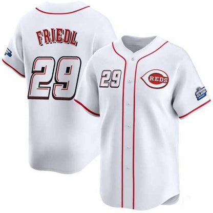 Cincinnati Reds #29 TJ Friedl White 2025 Speedway Classic Home Limited Stitched Baseball Jersey