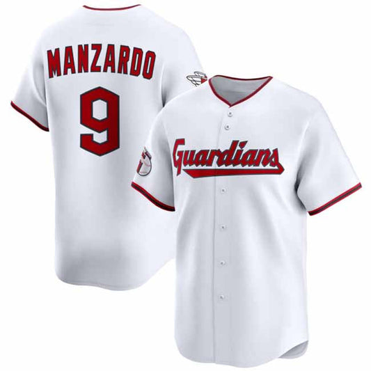 Cleveland Guardians #9 Kyle Manzardo White Home Limited Stitched Baseball Jersey