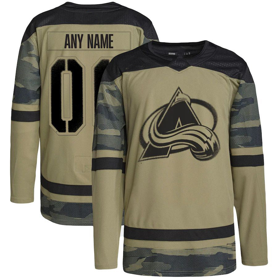 Custom C.Avalanche Military Appreciation Team Authentic Practice Jersey  Camo Stitched American Hockey Jerseys CROVYIE