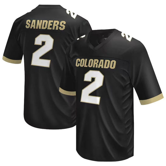 C.Buffaloes #2 Shedeur Sanders Original Retro Brand NIL Football Player Jersey ¡§C Black American College Jerseys