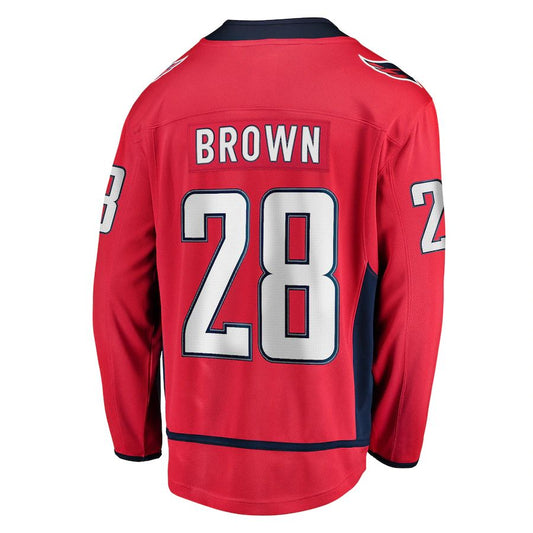 W.Capitals #28 Connor Brown Fanatics Branded Home Breakaway Player Jersey Red Stitched American Hockey Jerseys CROVYIE