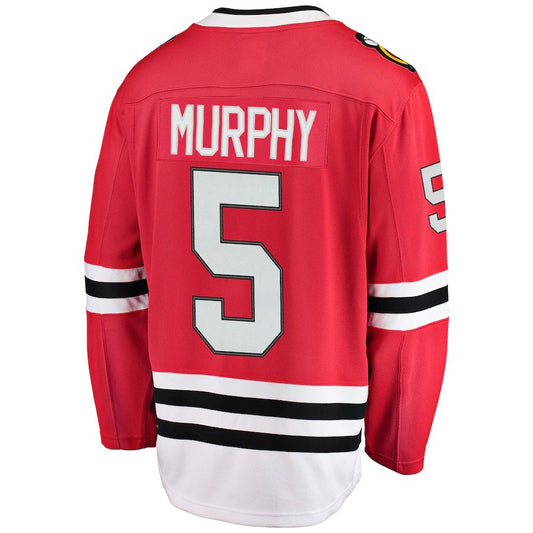 C.Blackhawks #5 Connor Murphy Breakaway Player Jersey Red Stitched American Hockey Jerseys CROVYIE