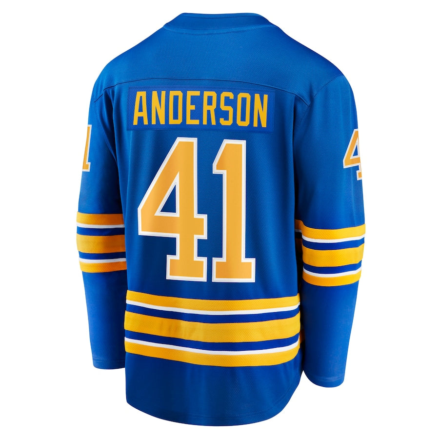 B.Sabres #41 Craig Anderson Fanatics Branded Home Breakaway Player Jersey Royal Stitched American Hockey Jerseys CROVYIE