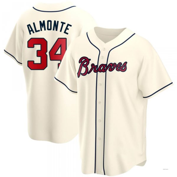 Atlanta Braves #34 AbCROVYIE2025m Almonte Cream Alternate Jersey Stitches Baseball Jerseys