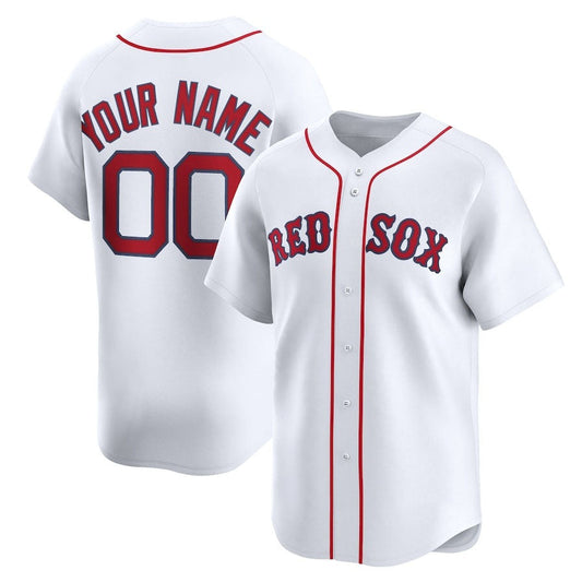 Custom Boston Red Sox Home Limited Jersey - White Stitched Baseball Jersey