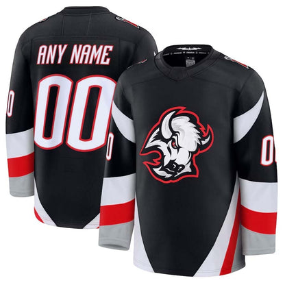 Custom B.Sabres Fanatics Alternate Premium Jersey - Black Stitched American Hockey Jerseys CROVYIE