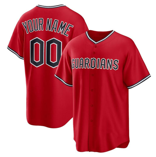 Custom Cleveland Guardians Alternate Replica 2.0 Jersey - Red Stitched Baseball Jerseys