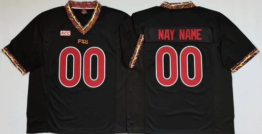 Custom Florida State Seminoles Black Jersey Mens Youth Women Short Sleeve College Jerseys Stitched American Football Jerseys