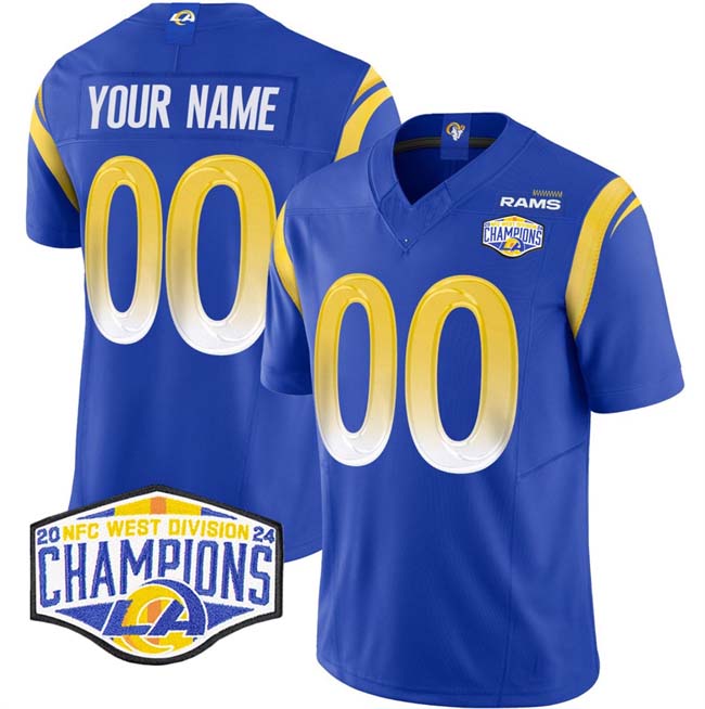 Custom LA.Rams Active Player Royal 2024 West Champions F.U.S.E. Vapor Untouchable Stitched Football Jersey