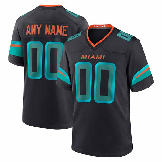 Custom M.Dolphins 2025 Rivalries Collection Game Jersey-CROVYIE - Pitch Blue Football Stitched Jersey-CROVYIE