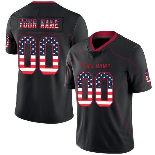 Custom  American A.Cardinals Black USA Flag Fashion Vapor Limited Stitched Football Jerseys