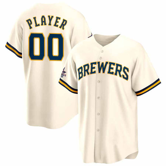 Custom Milwaukee Brewers 2025 All-Star Game Home Pick-A-Player Replica Jersey - Cream Baseball Jerseys