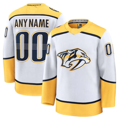 Custom N.Predators  Fanatics Away Premium Jersey - White Stitched American Hockey Jerseys CROVYIE