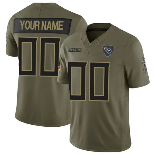 Custom T.Titans Active Player Olive 2025 F.U.S.E. Salute to Service Limited Stitched Football Jersey
