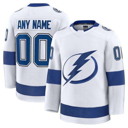 Custom TB.Lightning Fanatics Away Premium Jersey - White Stitched American Hockey Jerseys CROVYIE