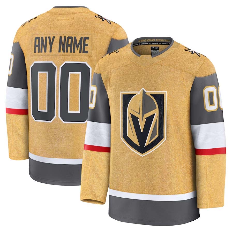 Custom V.Golden Knights Fanatics Home Premium Jersey - Gold Stitched American Hockey Jerseys CROVYIE