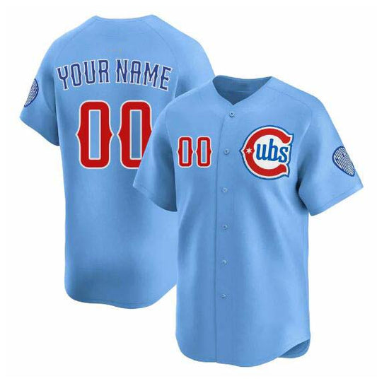 Custom Chicago Cubs Blue 2024-25 2nd Alternate Limited Stitched Baseball Jersey