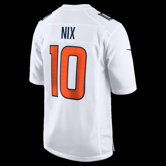 D.Broncos #10 Bo Nix White Tundra Fashion Game Stitched American Football Jerseys