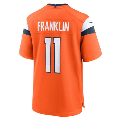 D.Broncos #11 Troy Franklin Orange Team Game American Football Jersey