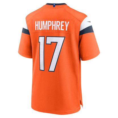 D.Broncos #17 Lil'Jordan Humphrey Orange Team Game Stitched American Football Jerseys