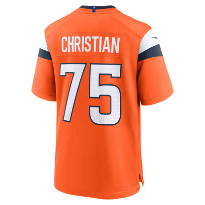 D.Broncos #75 Geron Christian Orange Team Game Stitched American Football Jerseys