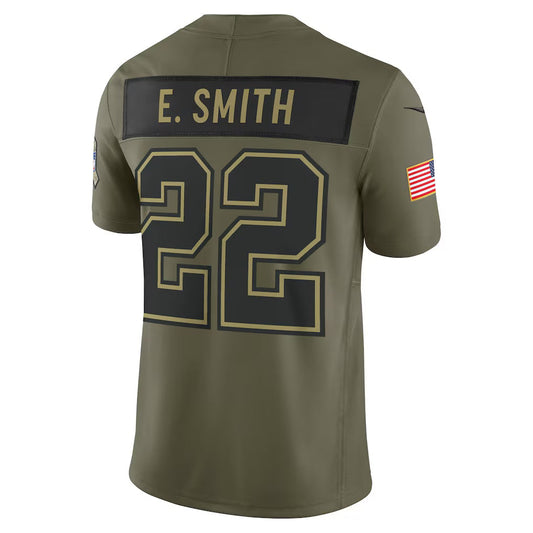 D.Cowboys #22 Emmitt Smith Olive 2025 Salute to Service Retired Limited American Football Jersey