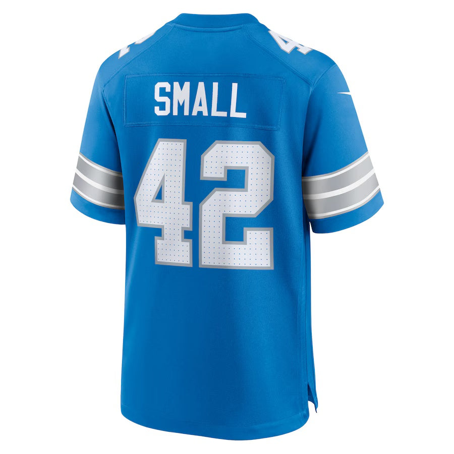 D.Lions #42 Jabari Small Blue Team Game American Football Jersey