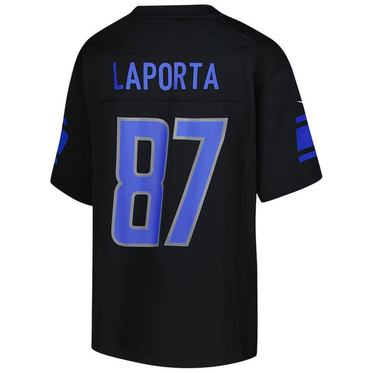 D.Lions #87 Sam LaPorta Black Game American Football Jersey