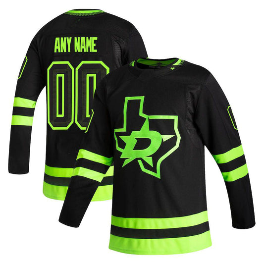 Custom D.Stars Fanatics Branded Home Breakaway Jersey Green Stitched American Hockey Jerseys CROVYIE