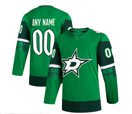 Custom D.Stars 2023 St. Patrick's Day Primegreen Authentic Jersey - Kelly Green Stitched American Hockey Jerseys CROVYIE