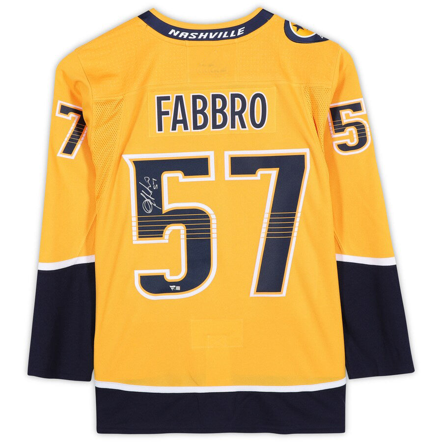 N.Predators #57 Dante Fabbro Fanatics Authentic Autographed  Gold Stitched American Hockey Jerseys CROVYIE