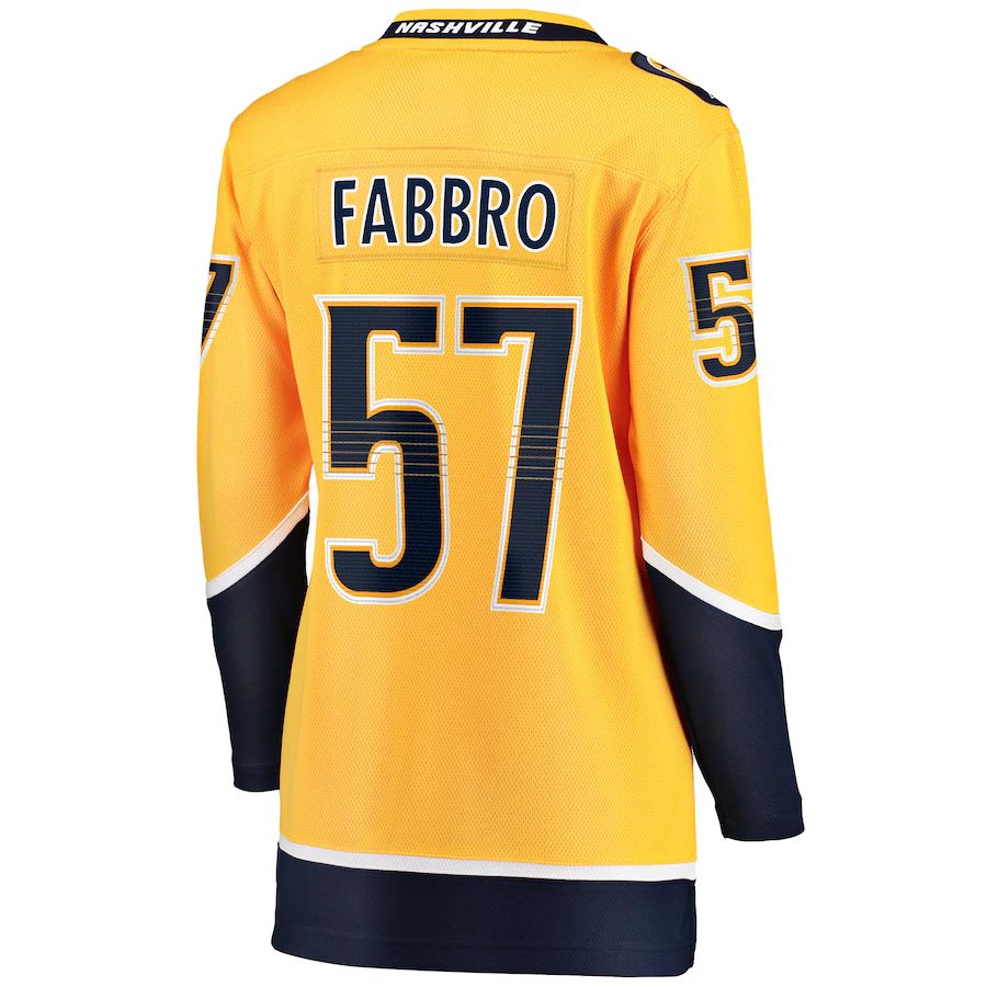 N.Predators #57 Dante Fabbro Fanatics Branded Home Breakaway Player Jersey Gold Stitched American Hockey Jerseys CROVYIE