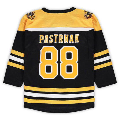 B.Bruins #88 David Pastrnak Preschool Home Replica Player Jersey Black Stitched American Hockey Jerseys CROVYIE