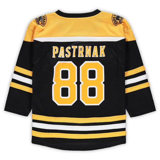 B.Bruins #88 David Pastrnak Preschool Home Replica Player Jersey Black Stitched American Hockey Jerseys CROVYIE
