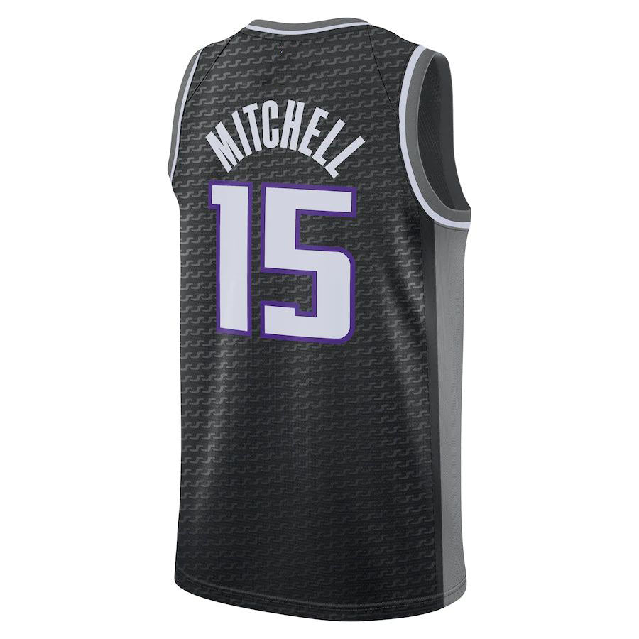 S.Kings #15 Davion Mitchell Jordan Brand 2022-23 Statement Edition Swingman Jersey Black Stitched American Basketball Jersey