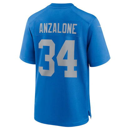 D.Lions #34 Alex Anzalone Blue Alternate Game Stitched American Football Jerseys