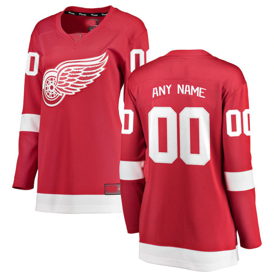 Custom D.Red Wings Fanatics Branded Home Breakaway Jersey Red Stitched American Hockey Jerseys CROVYIE